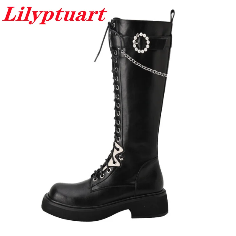 

LILYPTUART ZA Winter Boots, Women, 2022 Brand New Fashion Ins Lace Up Platform Martin Boots, Designer Shoes, Street style,Boats