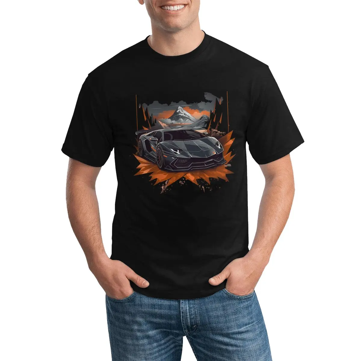 

Luxury Sports Car T-Shirts Road Car Popular 100% Cotton T Shirts Crew Neck Design Street Style Tees Summer Oversized Tops