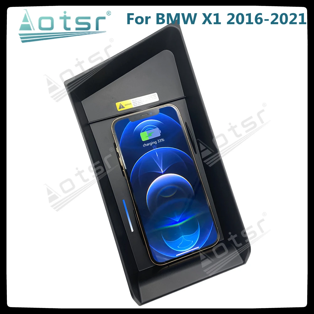 

Автомобильное беспроводное зарядное устройство QI, быстрая зарядка для BMW X1 2016-2021, интеллектуальный инфракрасный держатель для телефона для ...