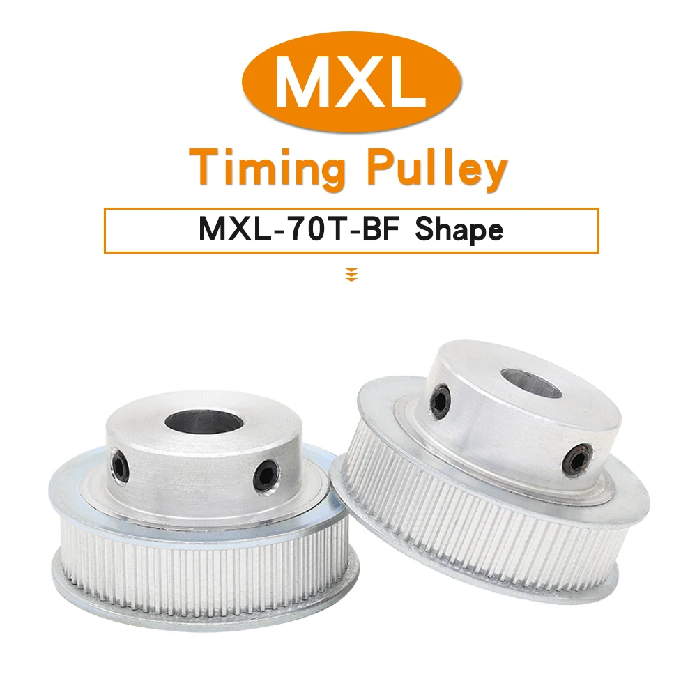 

MXL-70T Pulley Wheel Bore Size 8/10/12 mm Alloy Belt Pulley Teeth Outer Diameter 45.29 mm For Width 10 mm MXL Timing Belt