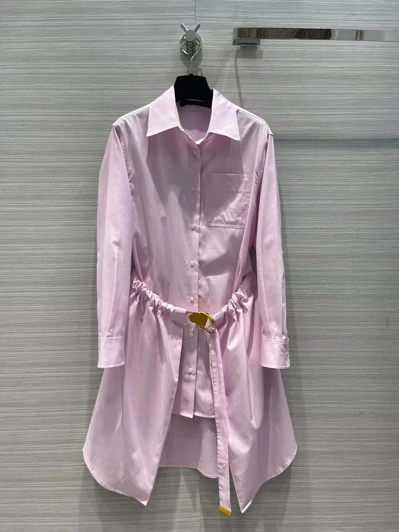 

Fashion Runway 2022 Summer Vintage Dress Women Long Sleeve Solid Belt High Quality Elegant Knee-Length Dresses
