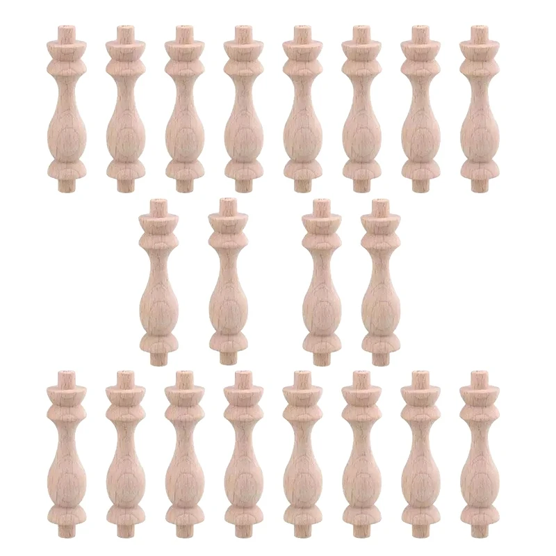 Детали, Буковые неокрашенные шпиндели из необработанной древесины размером 7,6x1,8 см