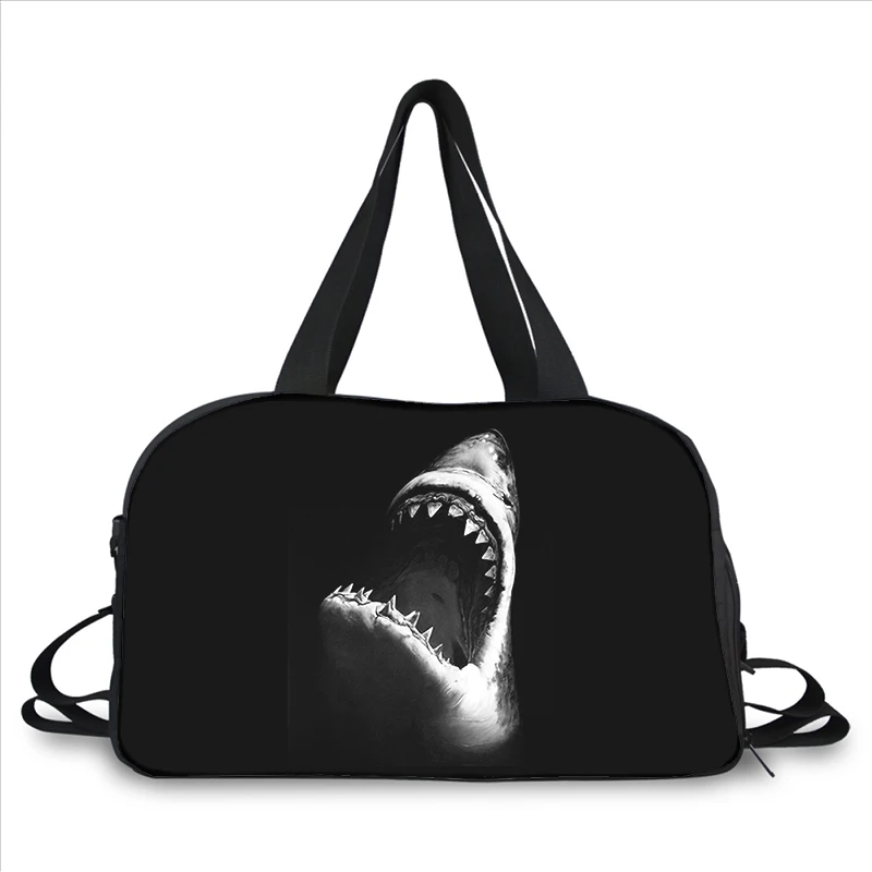shark animal 3D printing fashion trend portable large capacity multi function messenger bag travel bag