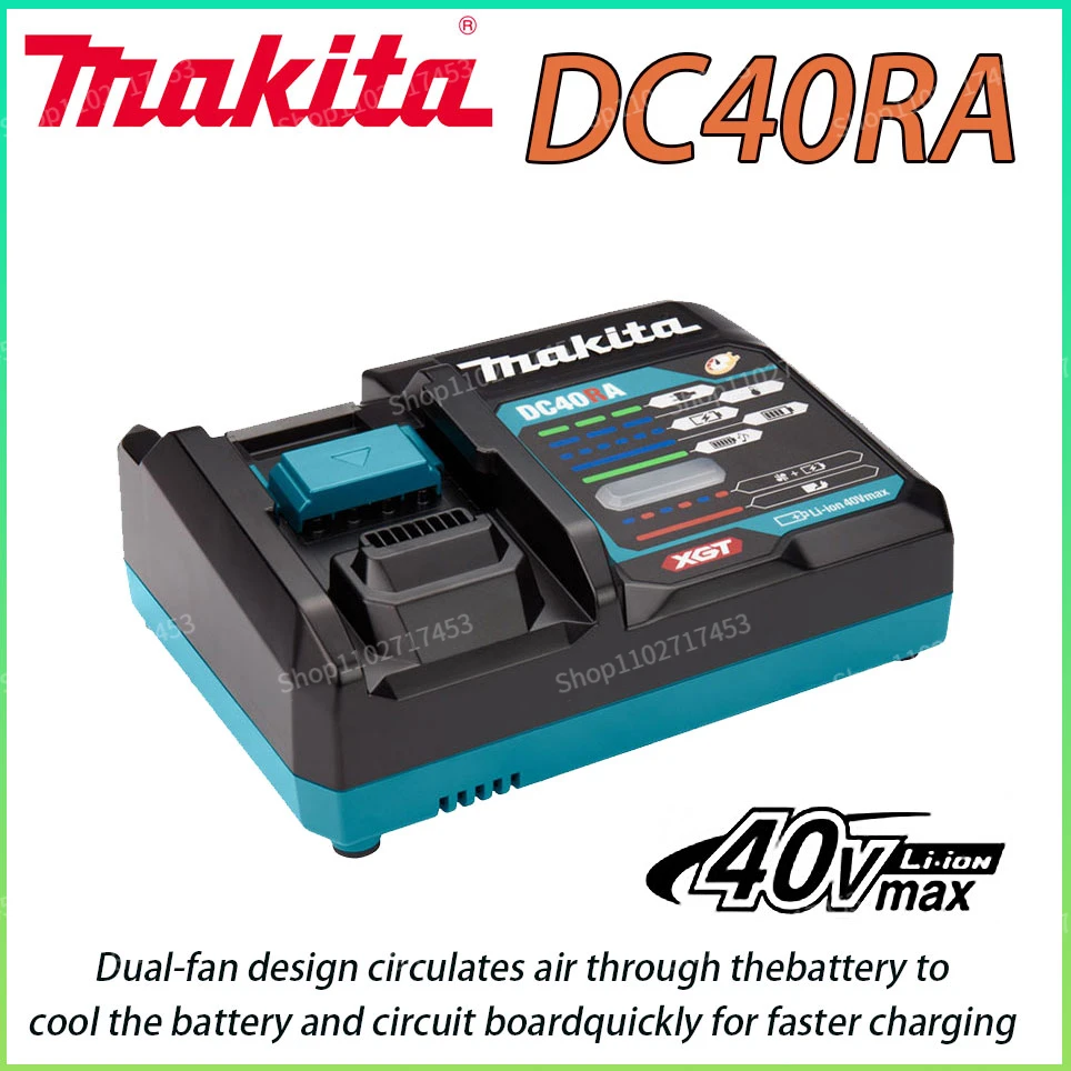 

Makita DC40RA 40V Max XGT Rapid Optimum Charger Digital Display Original 40V Lithium Battery Charger Dual Fan Design