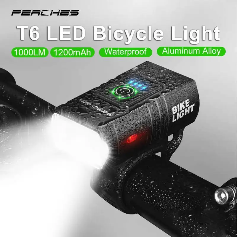 

1000Lumen Bicycle Lantern LED Bike Light Headlight USB Rechargeable Torch Aluminum Alloy Cycling Headlight High Beam Low Beam