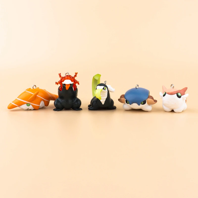 

Gacha Sushi Dinosaur Food Toys Model Peripheral Products PVC Ornament Pendant Small Gift