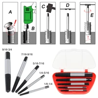 5pcsset screw extractor easy out set drill bit set guide broken damaged bolt remover drill bits for power tools accessories