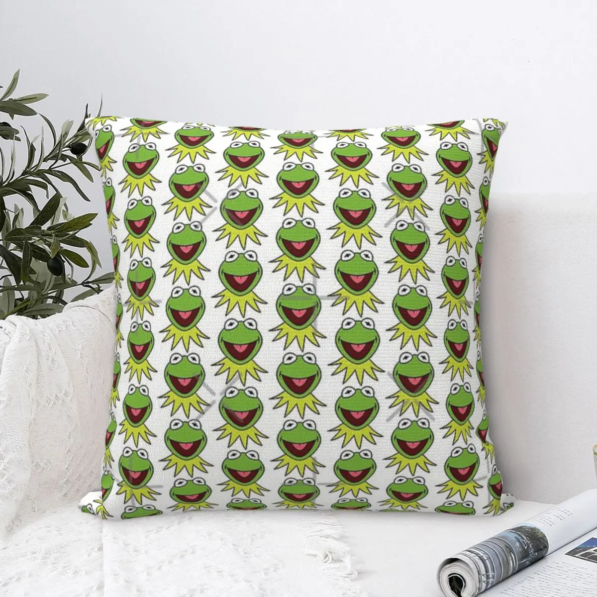 

Kermit The Frog Case Cover Modern Sofa Personalized Decorative Pillows For Bed Animation Funny Kids Room Cartoon Cute Non-stick