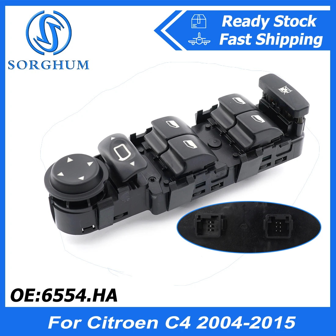 

SORGHUM 6554.HA 6554HA 6554 HA Dirver Side Electric Power Window Switch Regulator Master Switch Button For Citroen C4 2004- 2015