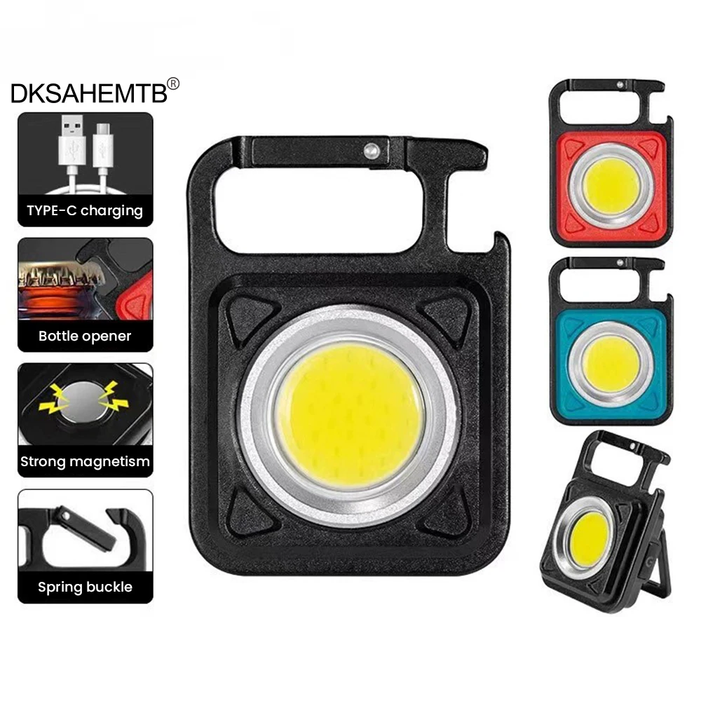 

Mini LED Working Light Portable Pocket Flashlight USB Rechargeable Key Light Lantern Camping Outside Hiking COB Lantern