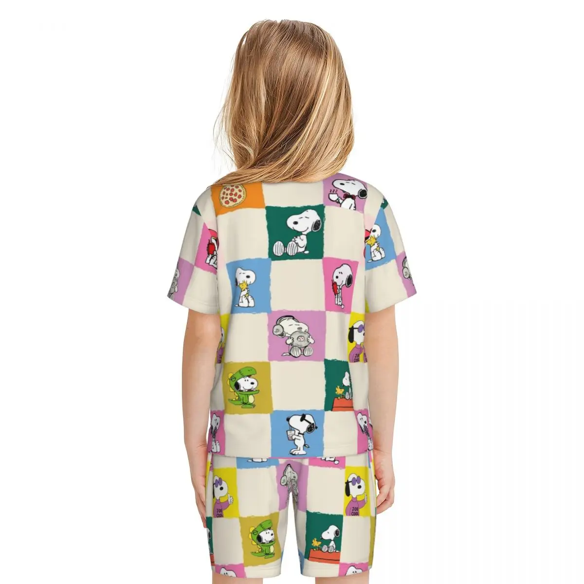 Kawaii Snoopy детский пижамный комплект из 2 предметов для детей повседневный костюм с