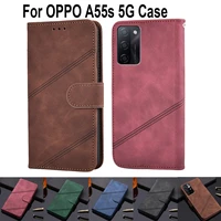 vintage wallet flip cover for oppo a55s 5g luxury book case funda for oppo a55s protective phone case leather shell coque