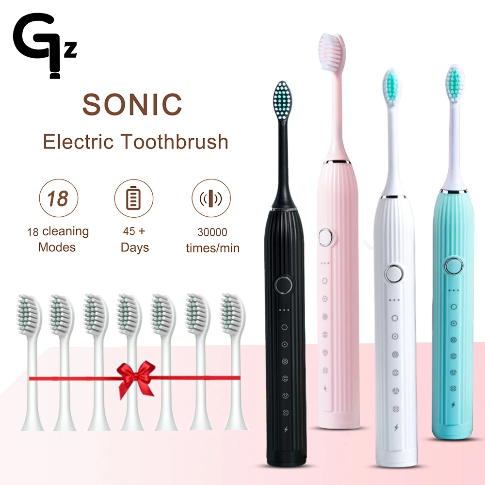 

GeZhou N105 Sonic Electric toothbrush Adult children automatic toothbrush Rechargeable With 8 heads replacement IPX7 Tooth Brush
