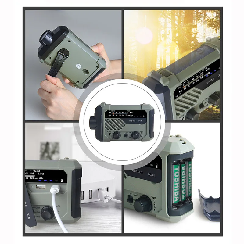 Солнечная AM/FM/WB радио ручной запуск портативный светильник аварисветильник