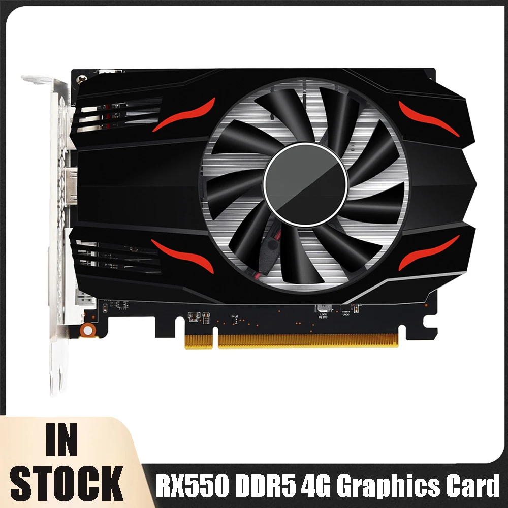 Видеокарта RX550, 128 бит, DDR5, 4 Гб, низкопрофильная