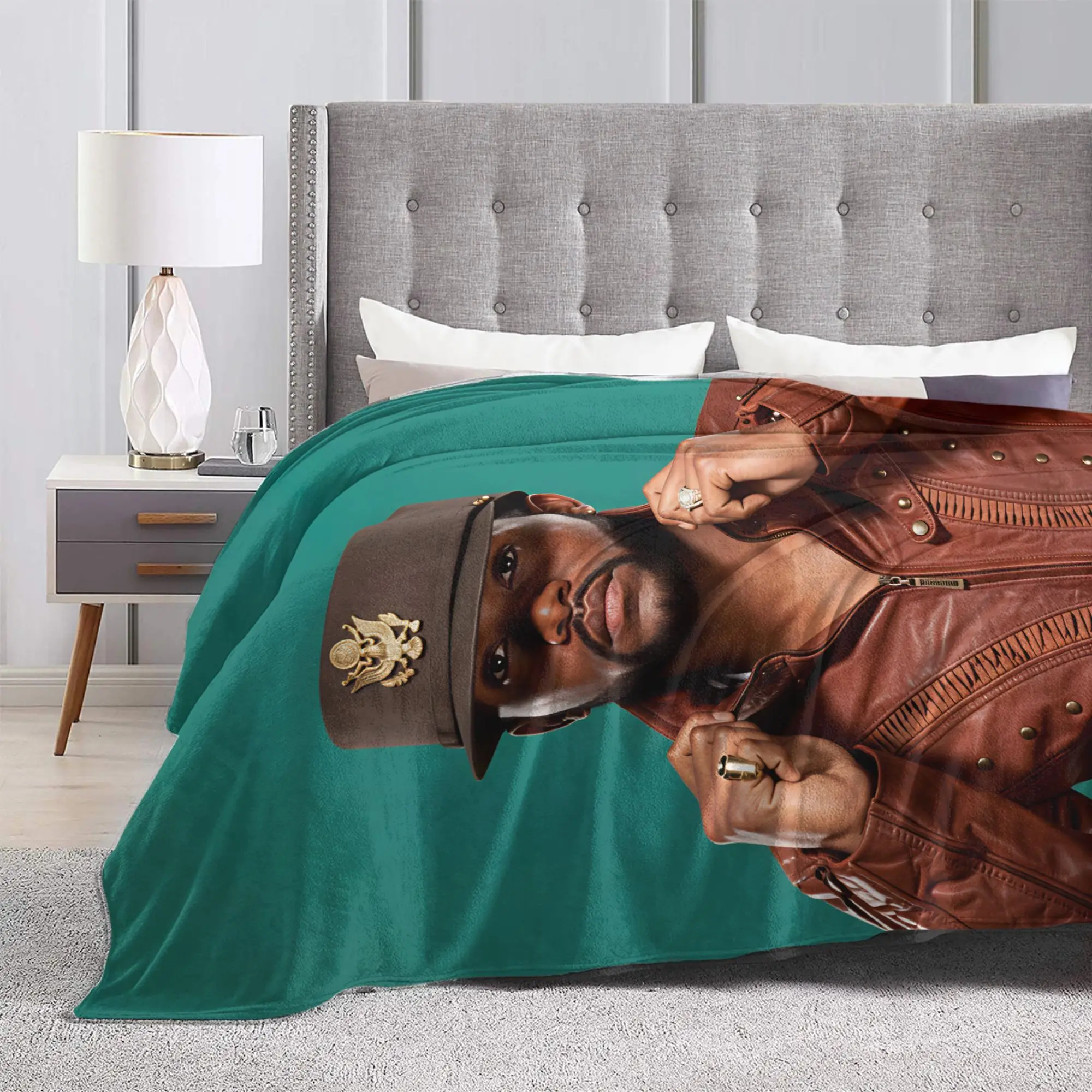 Фото Плед Fally ipupa: Супертеплое плюшевое одеяло для пикника, оригинальное фланелевое покрывало для улицы, накидка на диван/кровать №3
