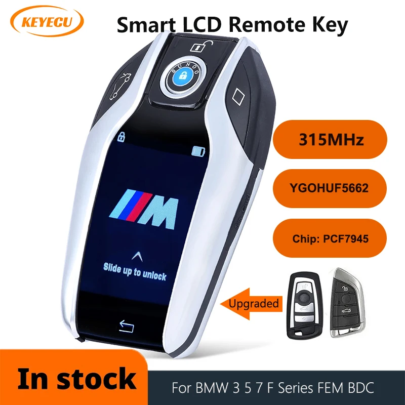 

KEYECU Modified Boutique Smart LCD Key 315MHz HUF5662,434MHz HUF5767,868 MHz 5WK49861 for BMW 3 5 7 F Series FEM BDC CAS4 CAS4+