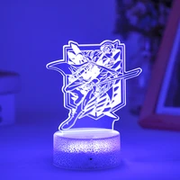attack on titan lamp anime 3d led night light eren yeager for room decor kids birthday party gift my hero academia dropshipping
