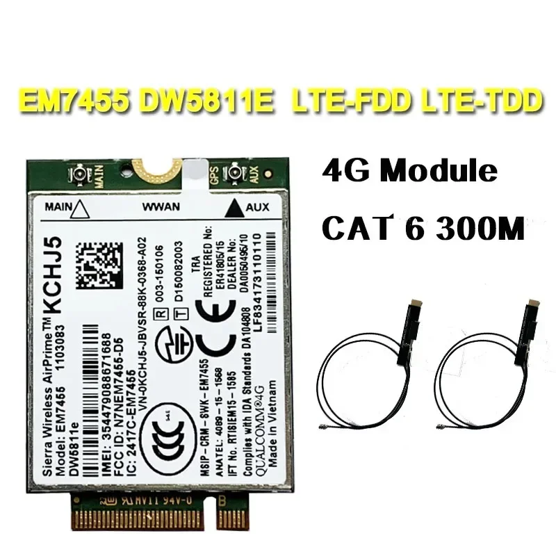 EM7455 DW5811E FDD/TDD LTE CAT6 4G модуль карта Gobi6000 WLAN-карта для E7270 E7470 E7370 E5570 E5470
