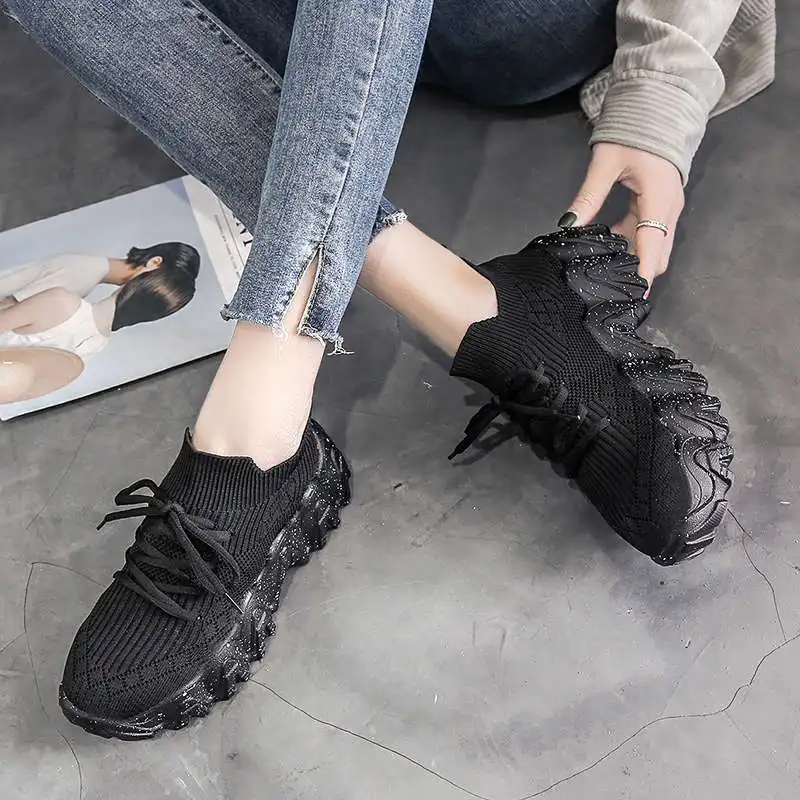 

No-Leather Casual Sports For Women Slip-On Women's Sneakers 2021G Non-Casual Women Sport Sneakers Shuz Running Girl Rock Tennis