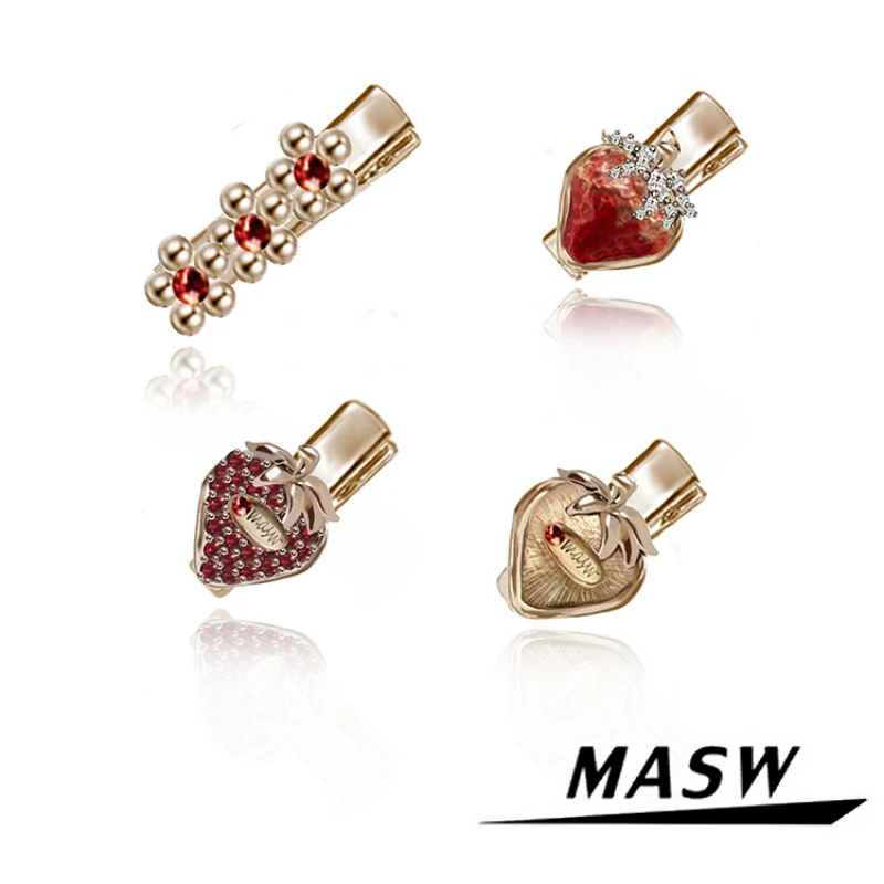 MASW оригинальный дизайн Senior Sense красивая красная клубничная заколка для волос