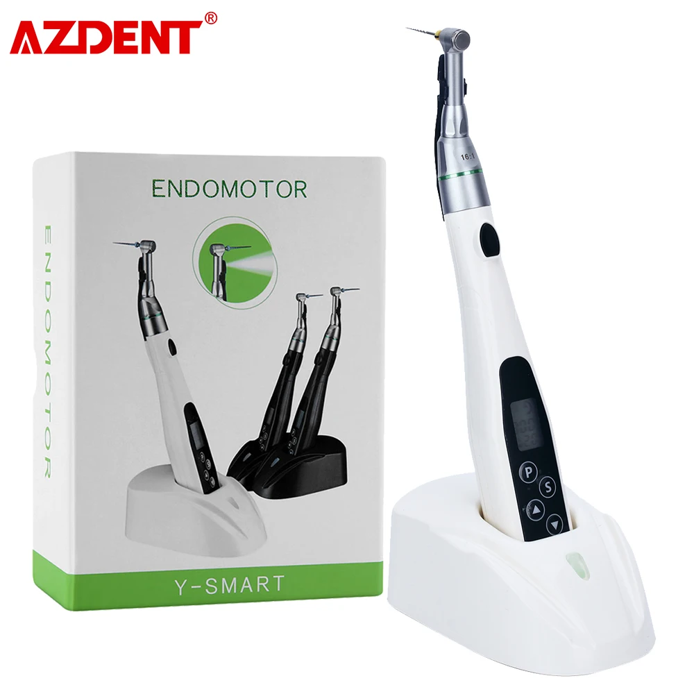 

AZDENT Dental Cordless LED Endo Motor 16:1 Reduction Contra Angle Endodontic Treatment Instrument Root Canal Therapy Machine