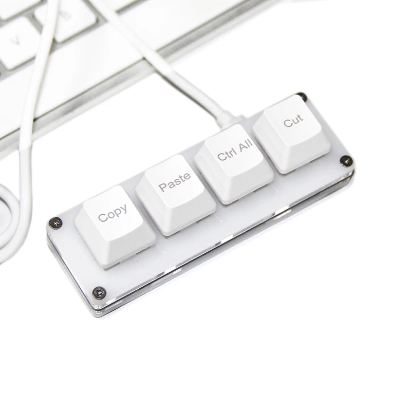Custom shortcut keypad 4 keys copy paste cut all select mini USB mechanical keyboard editable |