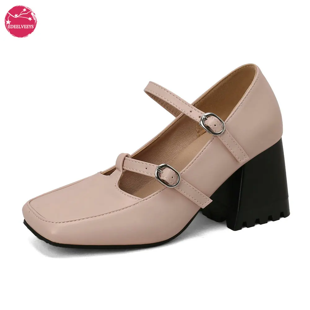

Vintage Chic T-Strap Mary Jane Shoes Chunky Heels Double Straps for Extra Support Minimalist European Style Dress Casual Outfits