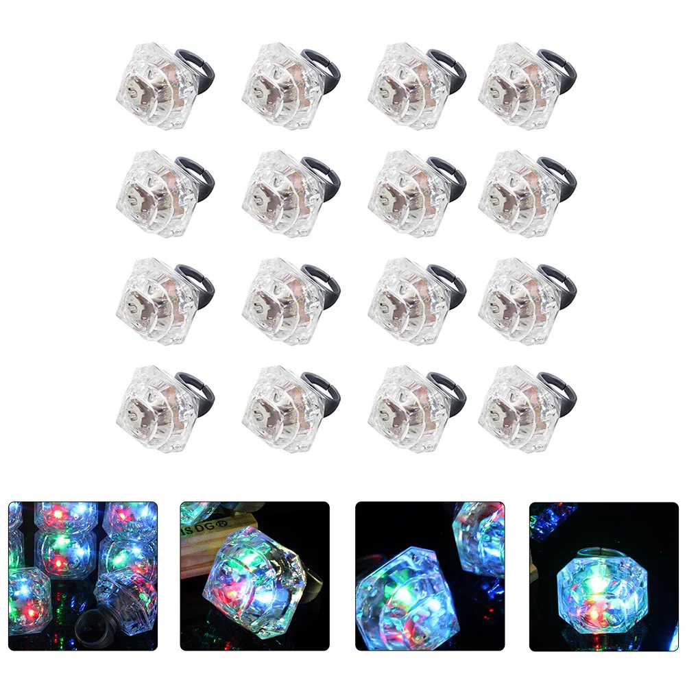 

16 Pcs Glowing Ring LED Toys Party Favors Finger Plastic Flashing Supplies Child