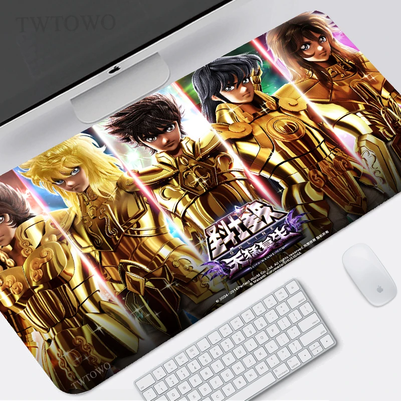 

Коврик для мыши с рисунком аниме Saint Seiya, большой игровой коврик для мыши размером XL для дома размером XXL, офисный коврик для мыши из натурального каучука, коврик для мыши