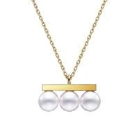 creative gold and silver color balance beam pearl pendant necklace simple trendy jewelry for women link chain necklace accessory