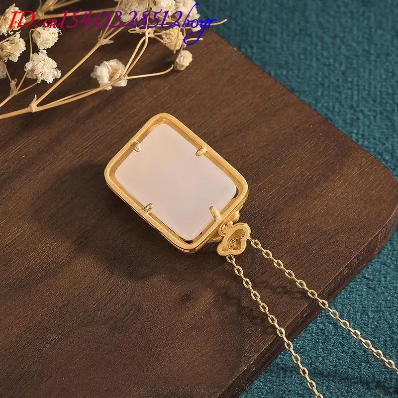 Ожерелье с подвеской в виде белой рыбы из натурального нефрита подарки для