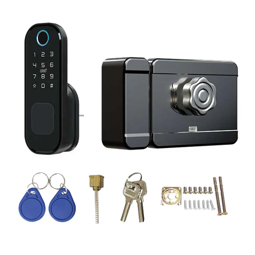 

Tuya WiFi No Wiring Waterproof Fingerprint Lock Digital Code Electronic Door Lock For Home
