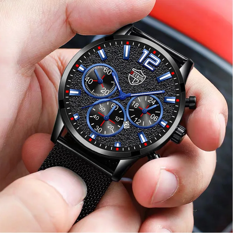 

Gold Watch For Men's Mesh Belt Watch Men Fashion Luxury Stainless Steel Quartz Wristwatch Gifts Luminous Watches reloj de hombre