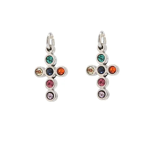 5 шт. Золото/Сталь Нержавеющая сталь подвески кресты с цирконием