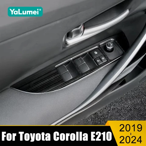 Для Toyota Corolla E210 2019-2021 2022 2023 2024 нержавеющая панель переключателя окна автомобиля регулируемая крышка отделка наклейки полосы украшение