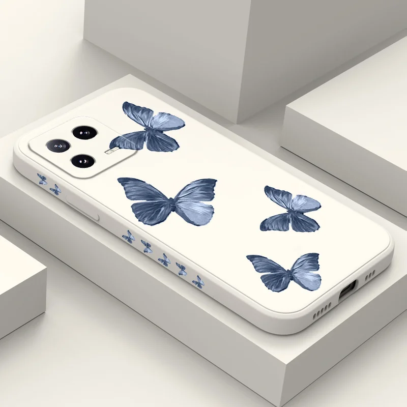 

Colorful Butterfly Phone Case For Xiaomi Mi 13 12 12X 12T 12S 11 11T Ultra 10 10T 9 9T 9SE 8 Pro Lite Liquid Silicone Cover