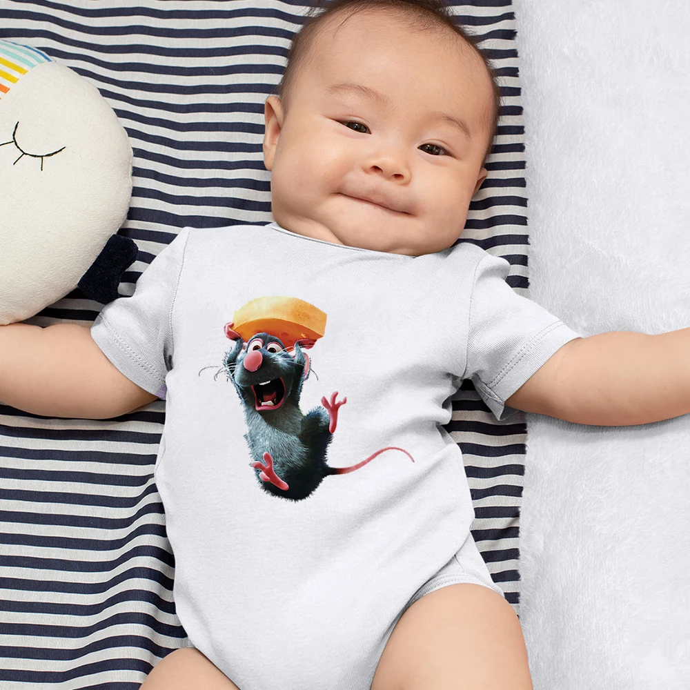 

Remy Funny Print Disney Baby Onesie Hot Selling Clothes White Casual Style Outdoor All-match Girl Boy Newborn Bodysuit Dropship