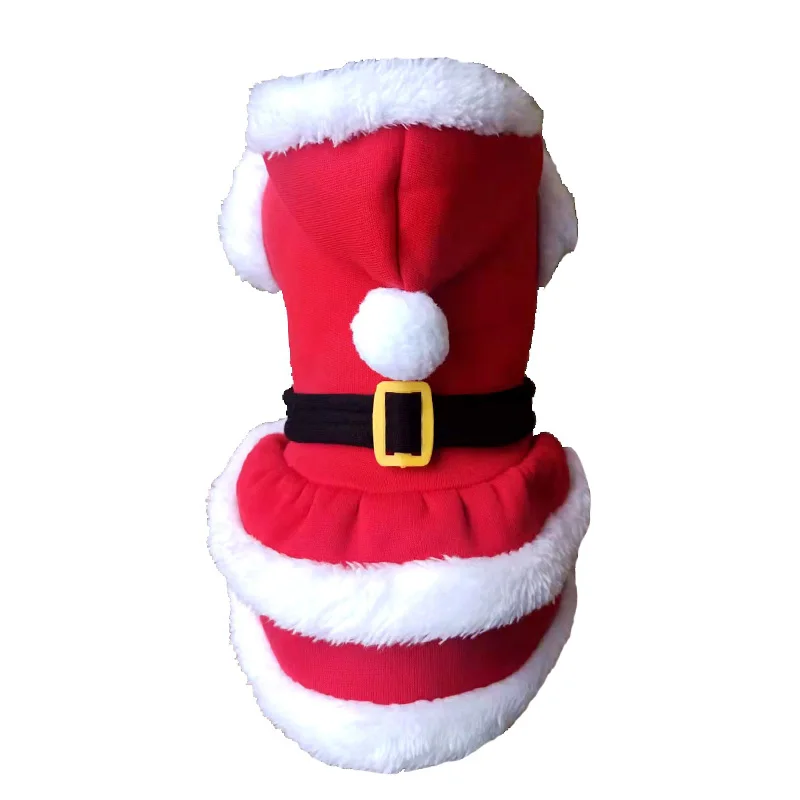 

Рождественская одежда Санта Клауса для собак, одежда для домашних питомцев, забавное пальто для модели чихуахуа, Санта-Клауса, стоячий кост...
