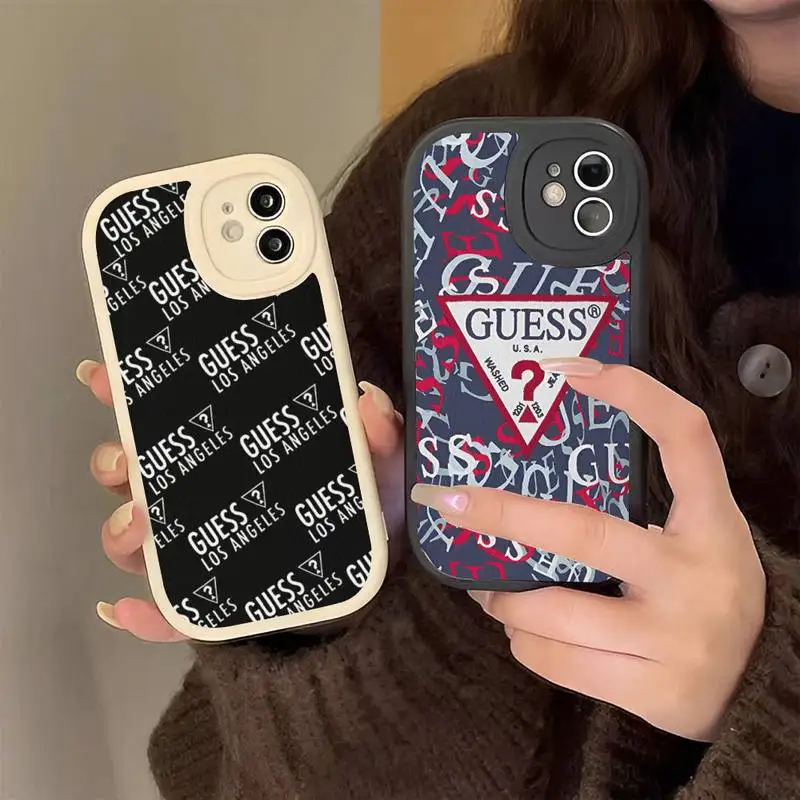 

American fashion luxury GUESS brand Phone Case Hard Leather Phone Case for iPhone 11 12 13 Pro Max 8 7 Plus X XR XS Coque