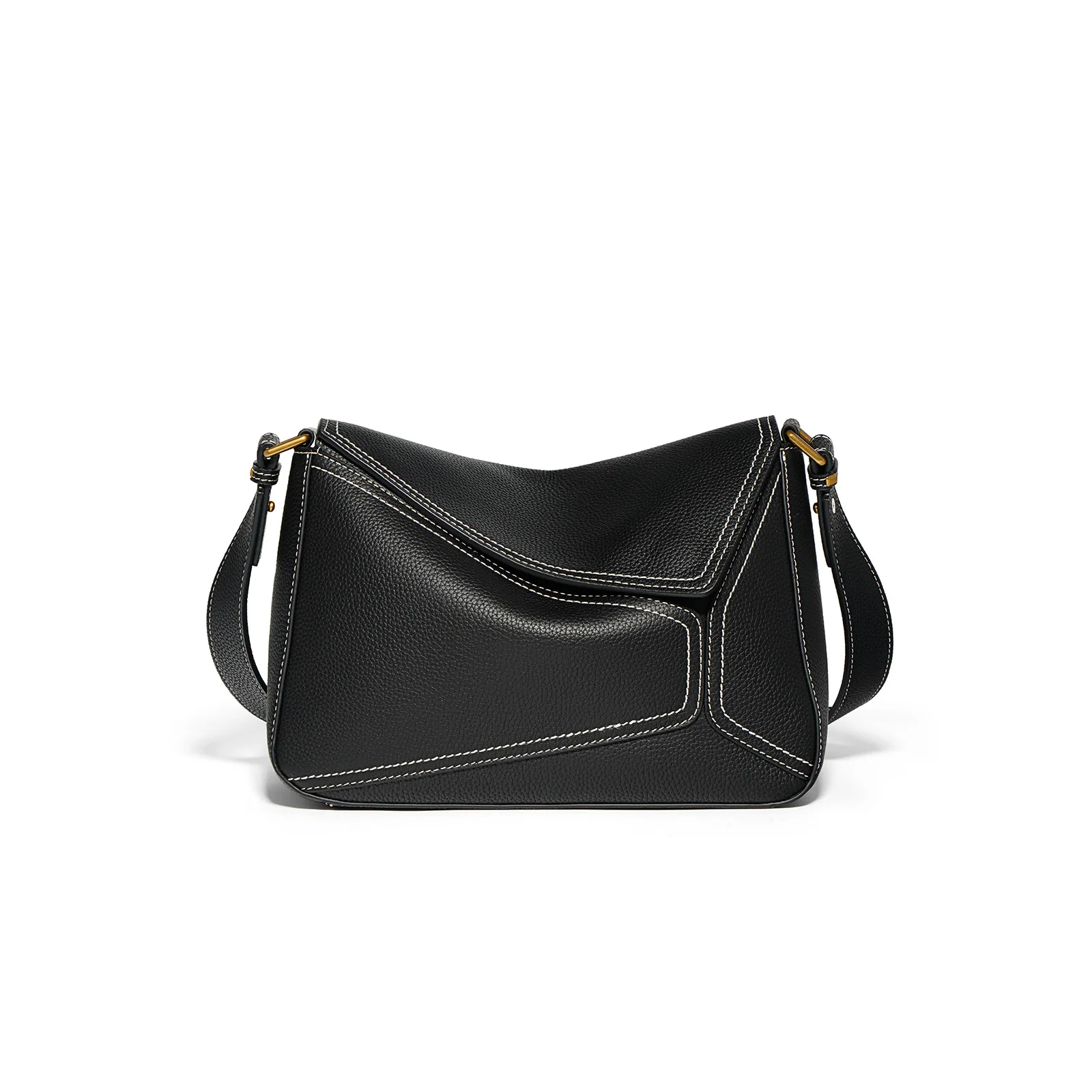 Commuter head layer cowhide geometric pillow bag 2022 new armpit leather women's bag niche design single shoulder crossbody bag