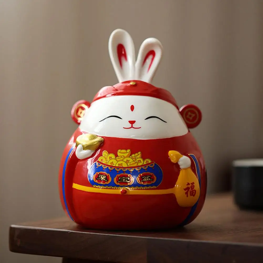 

Storing Sturdy Construction 2-in-1 Chinese Style Zodiac Desktop Rabbit Year Mascot Home Supplies