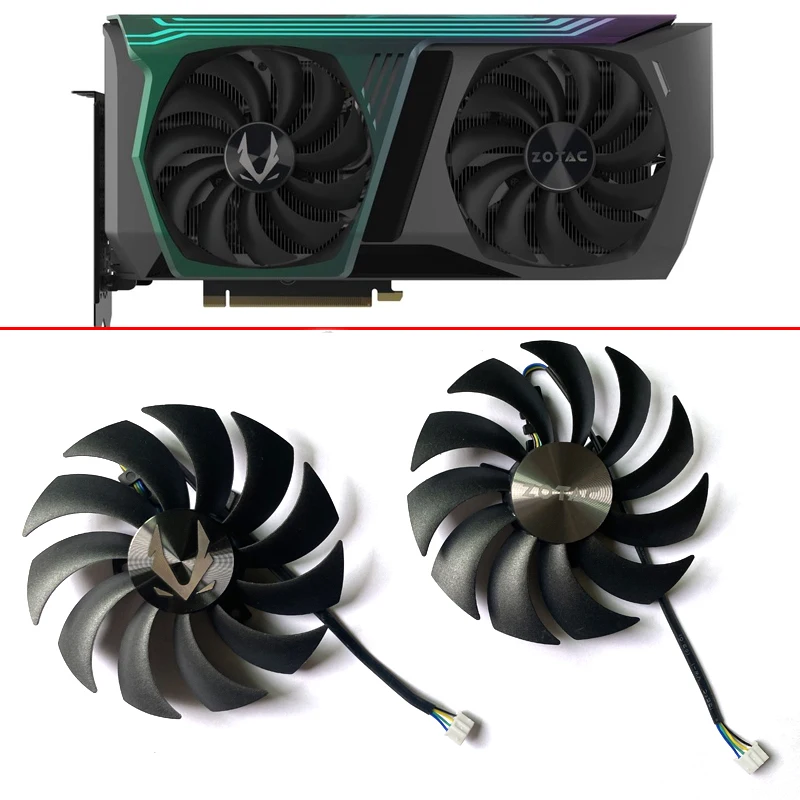 

2PCS 100MM GPU Cooling Fan For ZOTAC GAMING GeForce RTX 3070 AMP HOLO Dual Graphic Video Card Fans CF1010U12S 4PIN 12V 0.45A