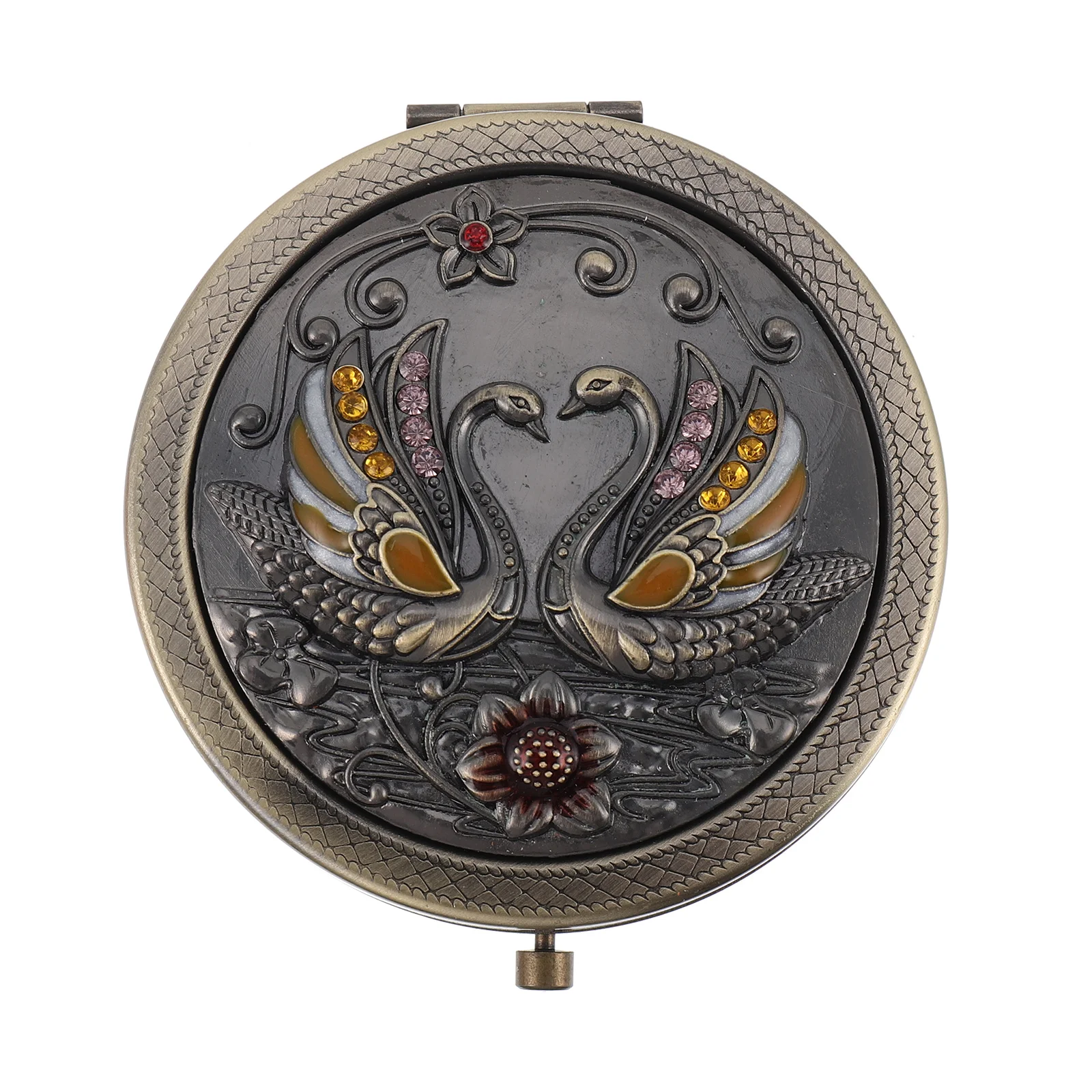 

Mirror Compact Makeupsmall Mini Travel Vintage Pocket Formake Mirrors Handheld Bulk Purse Foldinghand Size Embossed Handbagretro