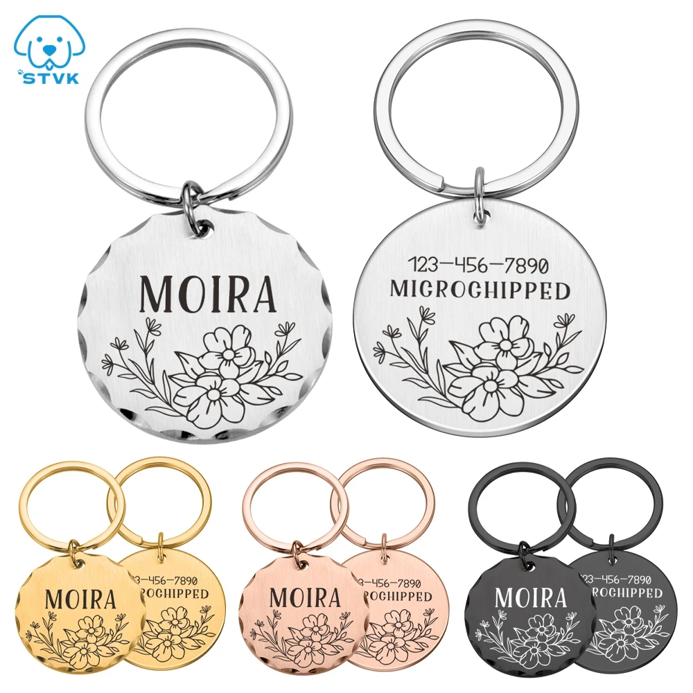 

Personalized Dog Tag Custom Pet Puppy Cat ID Tag Dog Collar Accessories Engraved Stainless Steel Name Number for Dogs Cats