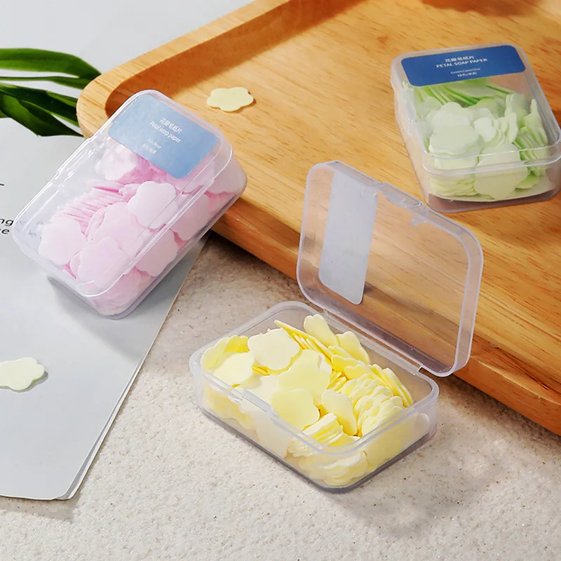 

100Pcs Soap Paper Skin Friendly Fresh Hand Washing Toilet Soap Slice Disposable Petal Soaps Flakes Household For Girls/travel