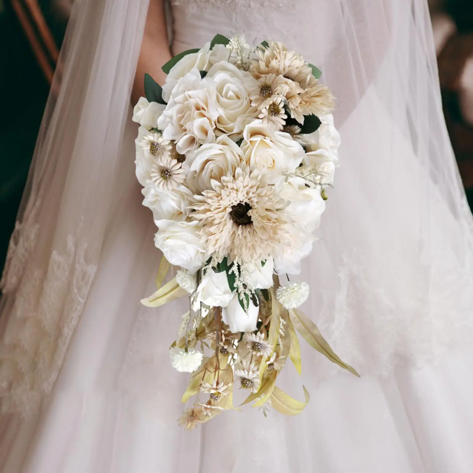 

Bridal Bouquets Rose, Sunflowers, Daisy Artificial Flowers for Wedding Centerpiece