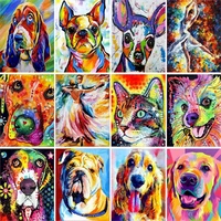 gatyztory 40%c3%9750cm diy painting by numbers colorful animals picture by numbers handpainted oil painting unique gift home decor