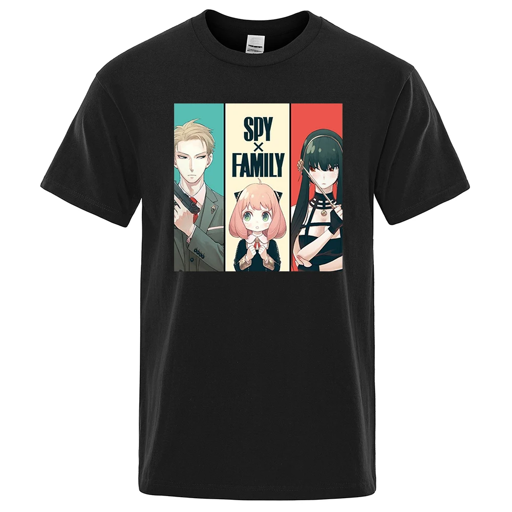 

Spy x Family Forger Fam Kawaii T Shirt Men Harajuku O-Neck T-Shirt Chic Tee Shirts Comfortable Loose Mans Tshirts