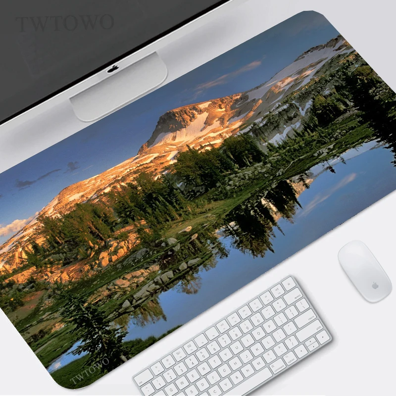 

Nature Landscape Mouse Pad Gamer XL Large HD Custom New Mousepad XXL keyboard pad Natural Rubber Office Carpet Soft Table Mat